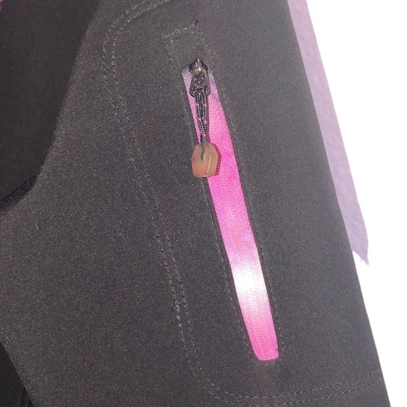 NEW BALANCE Fleece Jacket Women's Size Small Black Pink Ombre Soft Shell  Hood - Picture 12 of 15